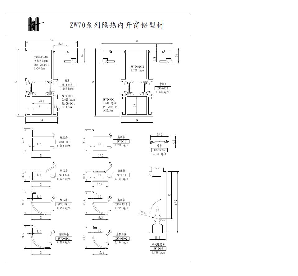 忠旺zw70系列断桥隔热门窗型材-断桥铝型材-中国铝业网