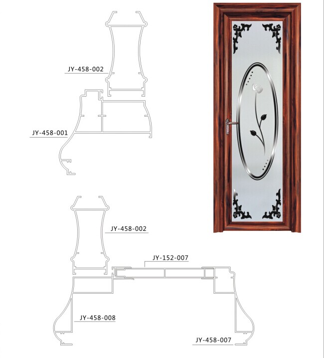 浴室门铝型材结构简图