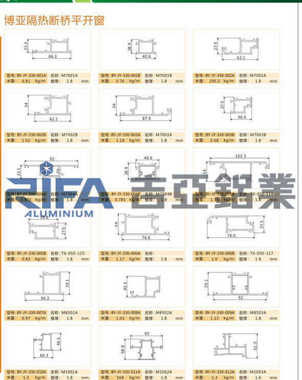 博亚隔热断桥平开窗