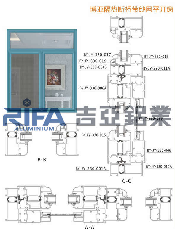 60隔热平开窗