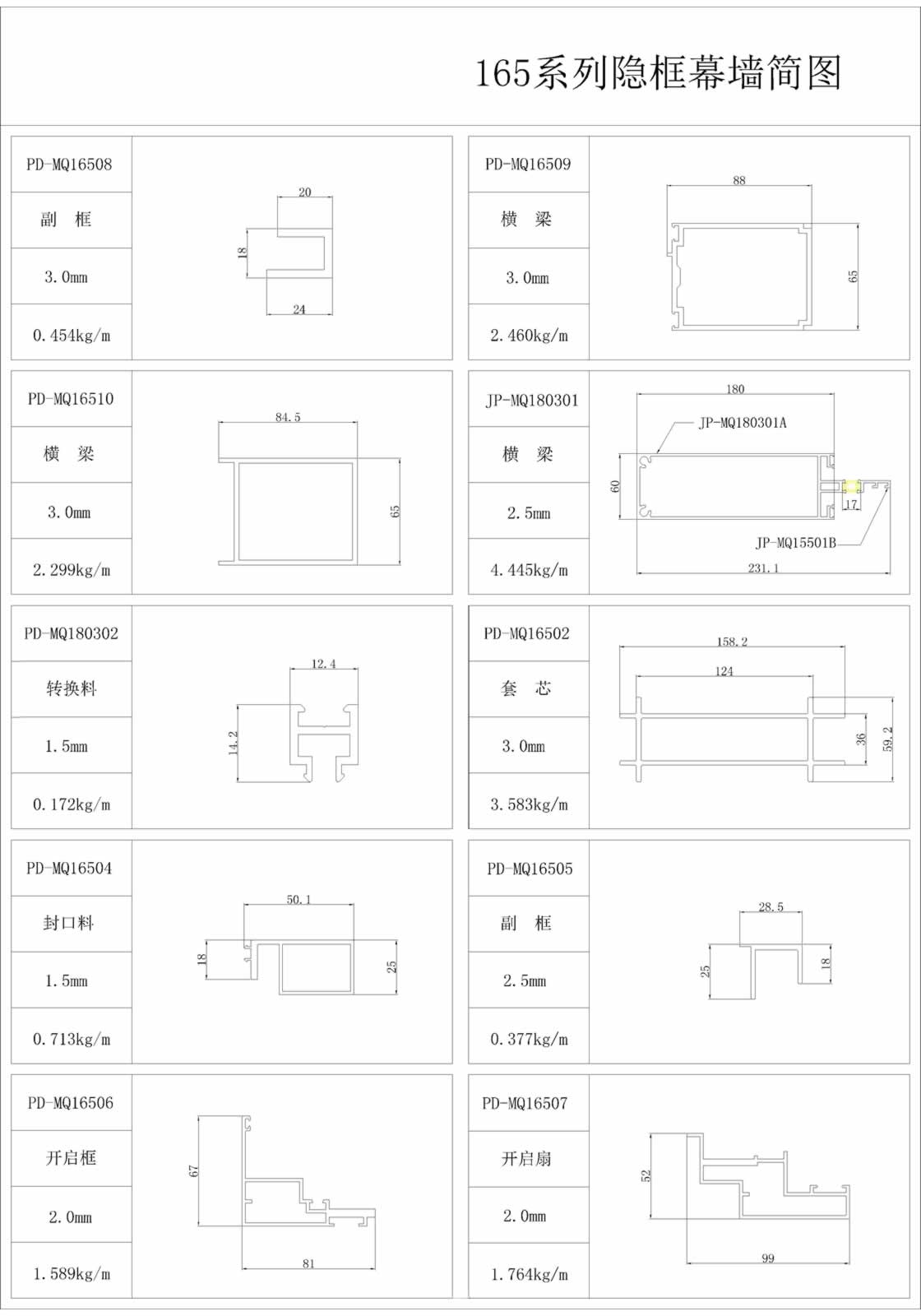 180幕墙铝材横明竖隐,安徽铝材厂