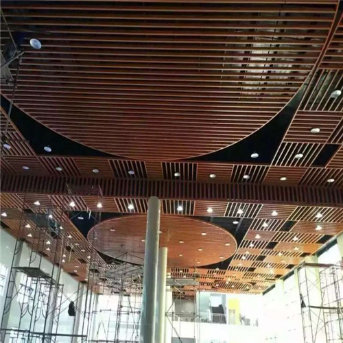 商場超市餐廳專用木紋鋁方通天花吊頂裝飾