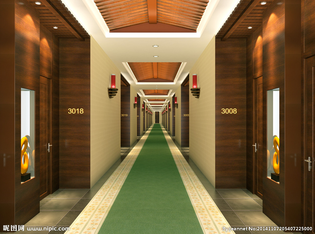 酒店走廊仿木紋幕牆鋁單板-上海鋁單板廠家