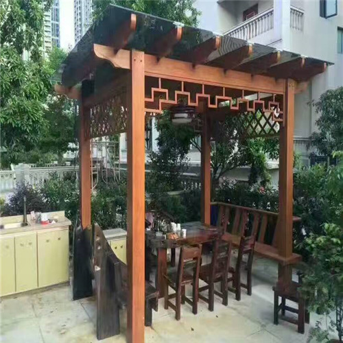 定做户外仿木纹铝合金葡萄架花架