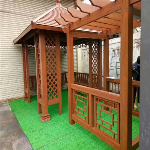 定制高档小区仿木纹铝葡萄架子生产厂家