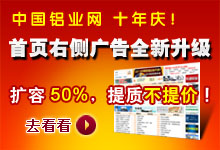 中國鋁業網首頁右側廣告全新升級