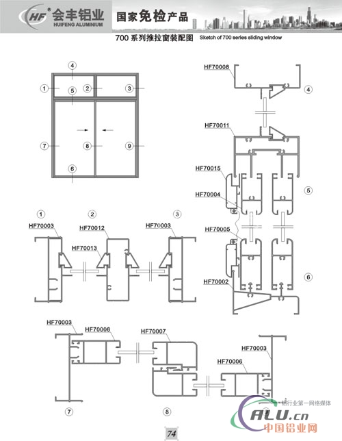 广东会丰铝业 700系列推拉窗 