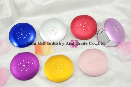 aluminum  Crystal Make-up Mirror