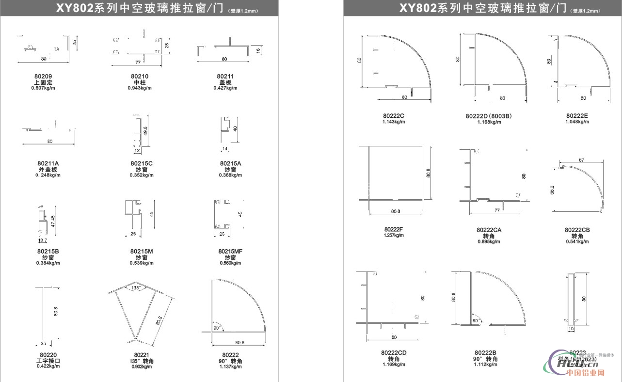 XY802系列中空玻璃推拉门窗