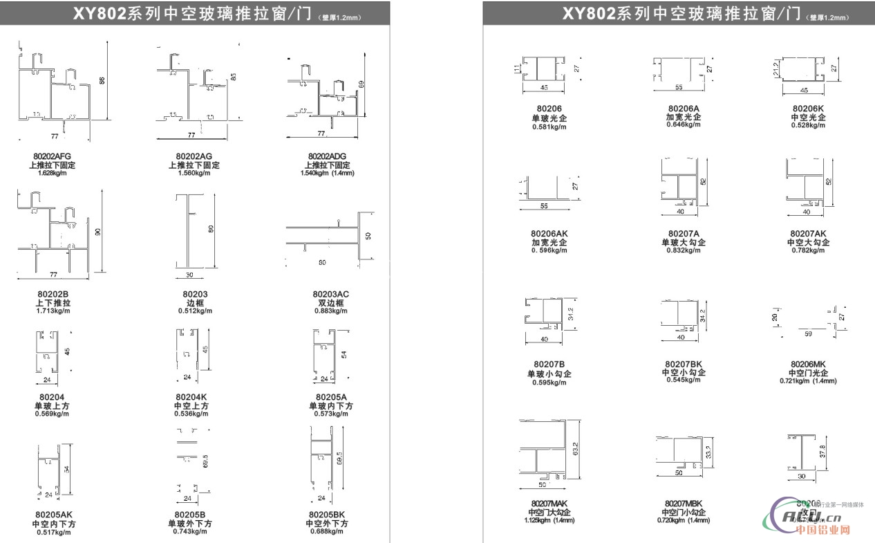 XY802系列中空玻璃推拉门窗