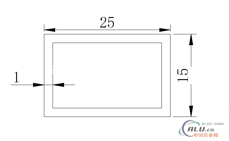 6063t5铝方管25x15x1mm氧化拉丝
