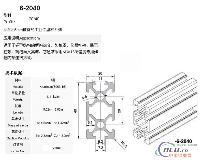 工业铝型材大量销售2040型材