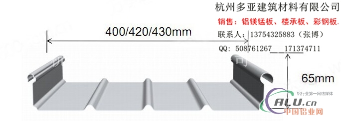 材料涂层yx65430型号铝镁锰板