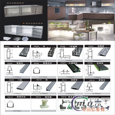 地板砖扣橱柜铝材香槟电泳