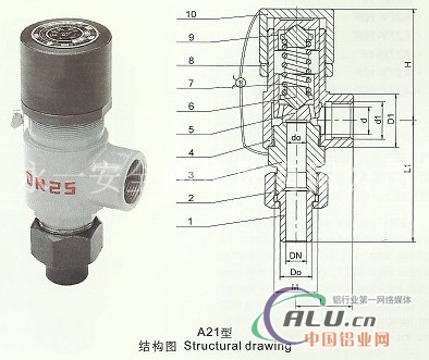 A21H(Y)弹簧式外螺纹安全阀