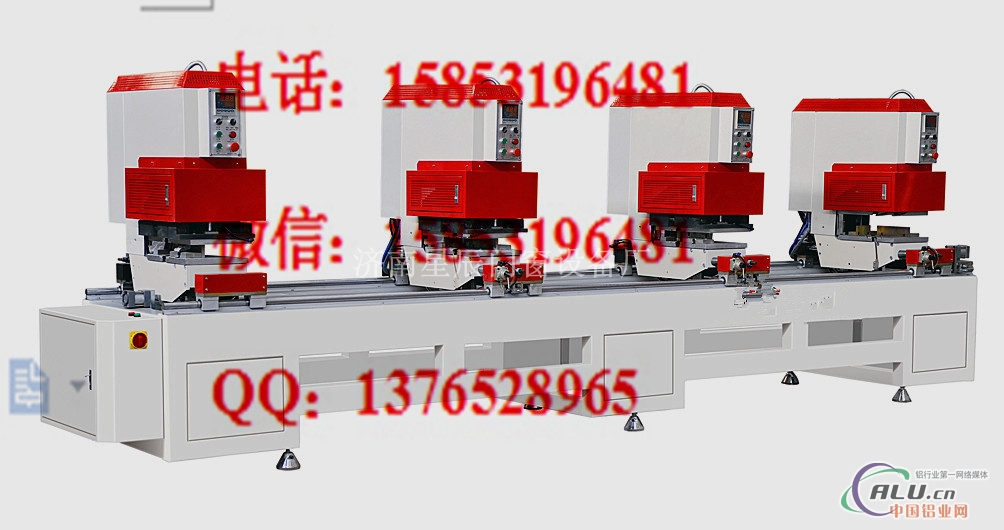 铝合金双头切割锯: 产品介绍: LJZ2--500×4200(5000) 铝门窗双头数显切割锯床 该机适用于铝门窗及幕墙型材的切割,进给系统采用进口直线导轨运动副,精度高,稳定性好。右机头进给导轨滚珠丝供运动形式, 船东精度高,定位准确,工作平稳。该机采用数控技术,可完成型材不同规格尺寸的自动下料。两锯头可自动转换角度,实现任意角度切割。 原装进口硬质合金锯片,加工精度高,耐用度高。进口直线轴承运动副,使工作精度稳定。高精度主轴使锯片转动稳定。气液阻尼缸实现进给调速均匀,运动平稳。 工作气压