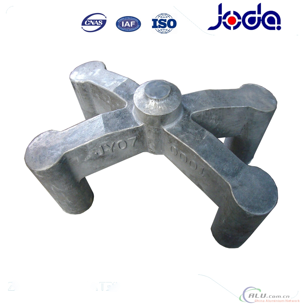 Three-dimensional four-prong anode steel pawl