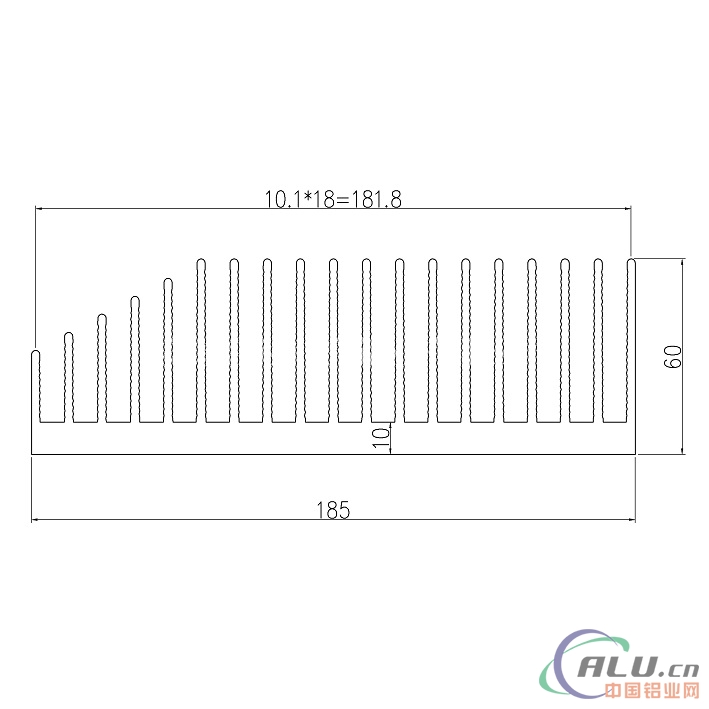散热器铝型材SRX185X60