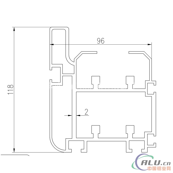 工业铝型材倍速链BSL118X96