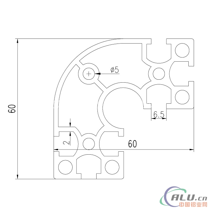 支架料国标铝型材GB60X60R