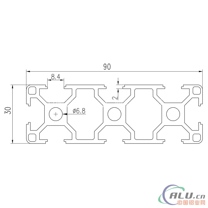 支架料欧标铝型材OB30X90