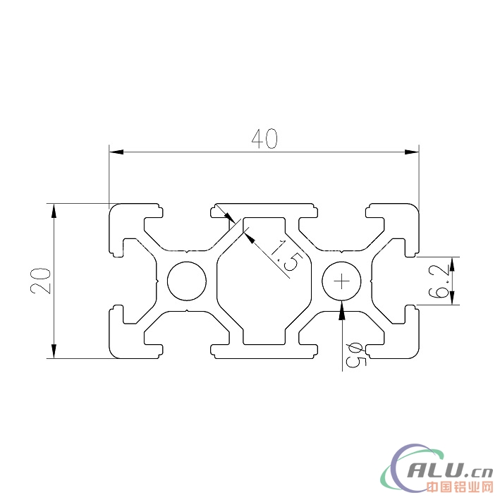 支架料欧标铝型材OB20X40