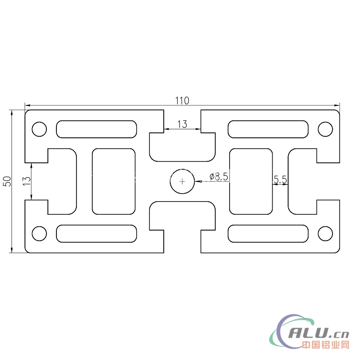 支架料欧标铝型材OB50X110