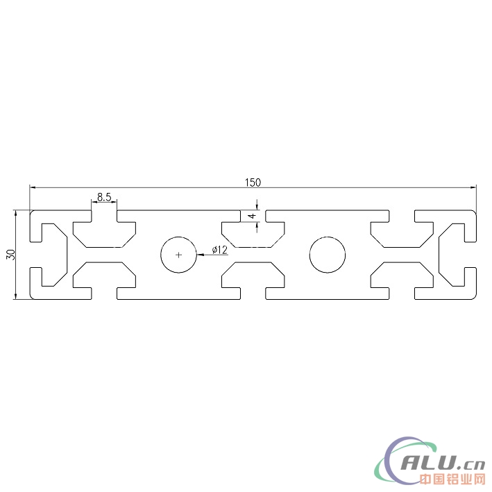 支架料欧标铝型材OB30X150