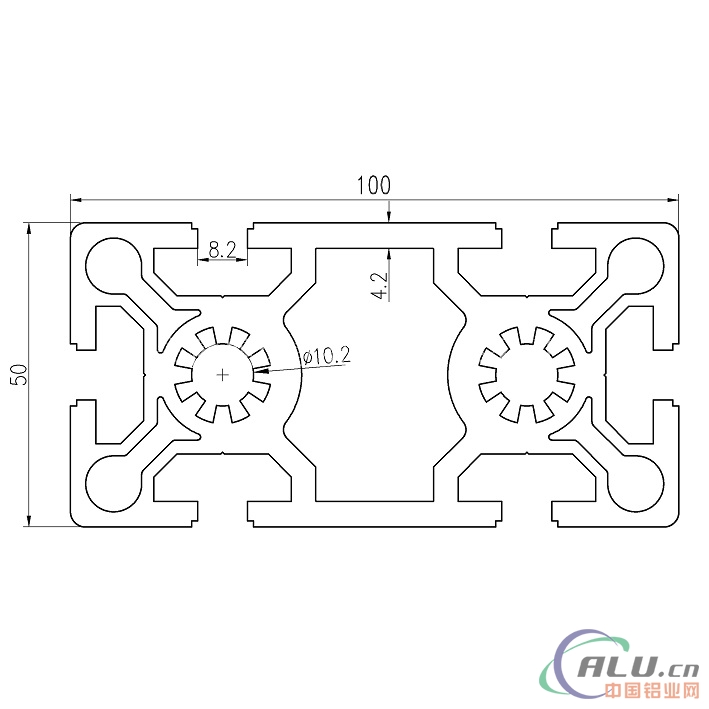 支架料欧标铝型材OB50X100