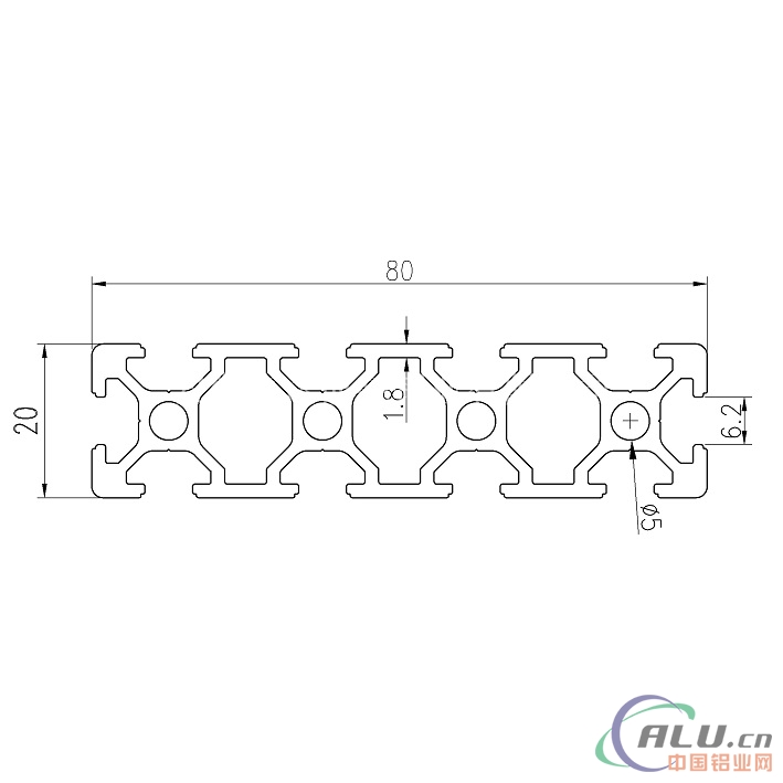 支架料欧标铝型材OB20X80