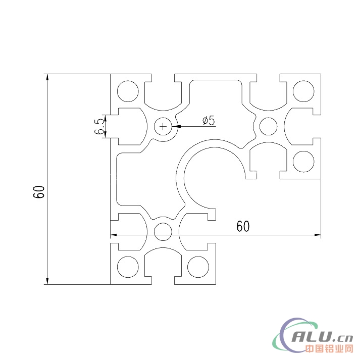 支架料国标铝型材GB60X60GR