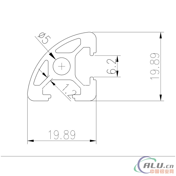 支架料欧标铝型材OB20X20R