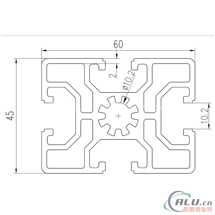 支架料欧标铝型材OB45X60