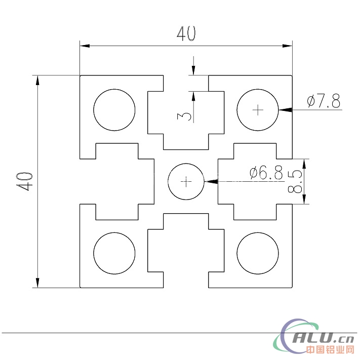 支架料国标铝型材GB40X40