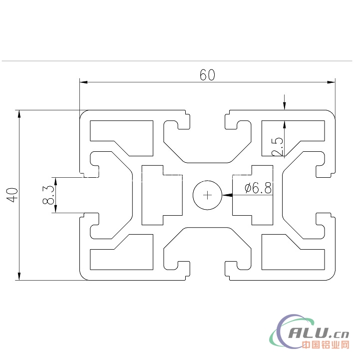 支架料欧标铝型材OB40X60