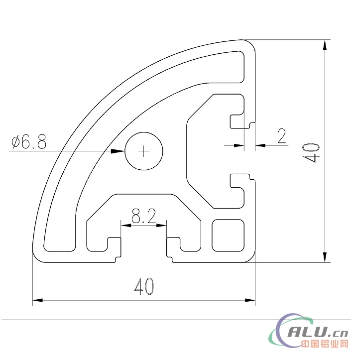 支架料欧标铝型材OB40X40R