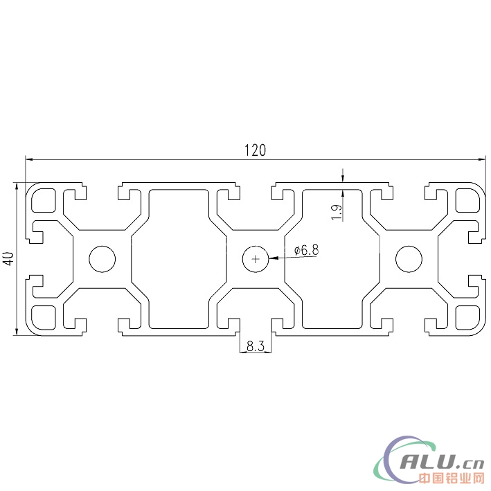 支架料欧标铝型材OB40X120