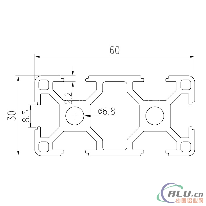 支架料欧标铝型材OB30X60