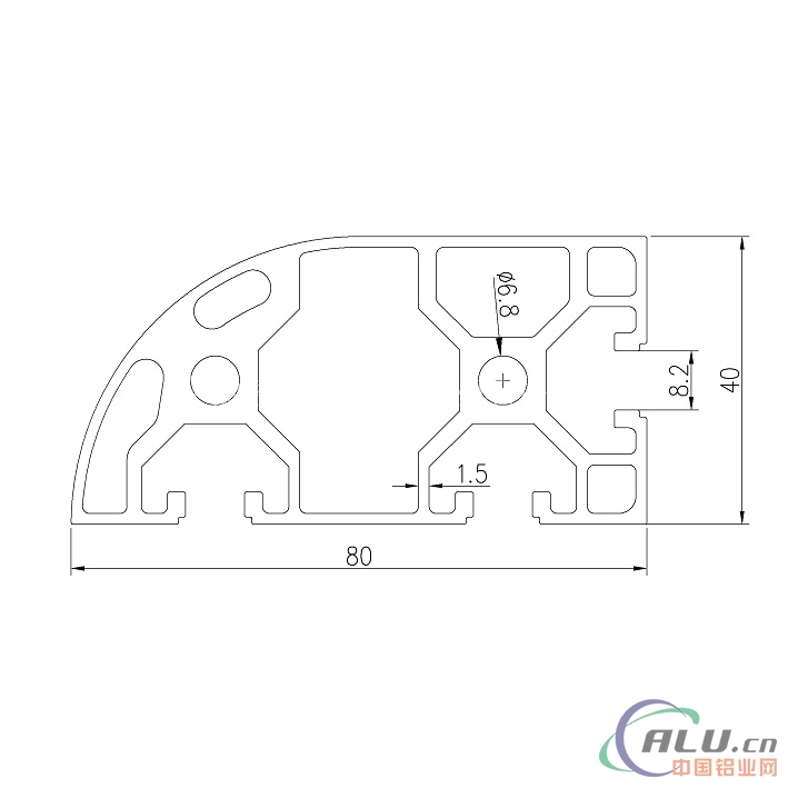 支架料国标铝型材GB40X80R