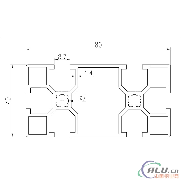 支架料国标铝型材GB40X80A