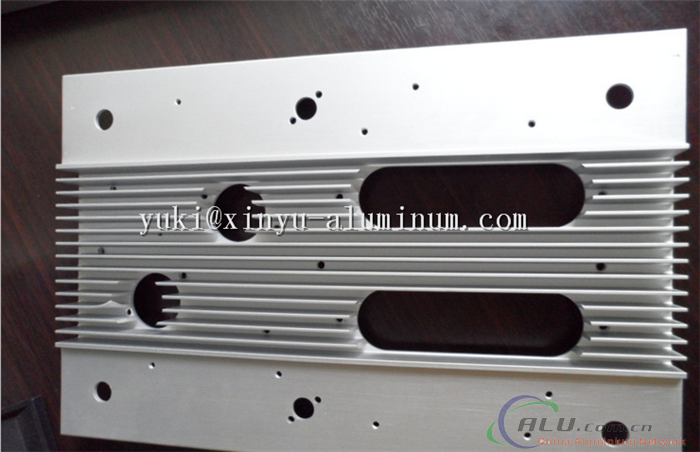 Silver anodized aluminium extrusions with CNC milling