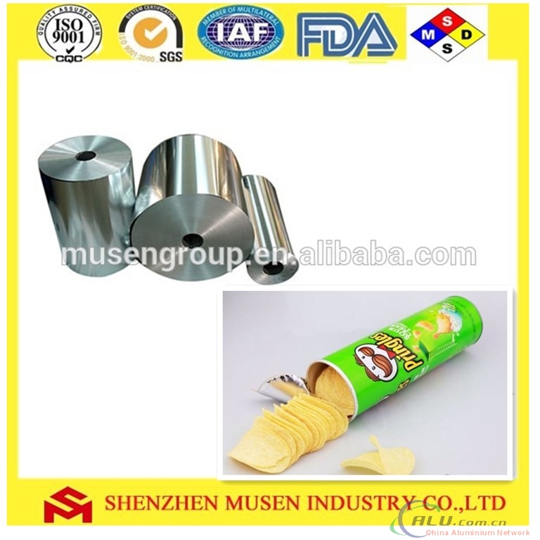 Aluminum foil for seal potato chips Paper Composite Can Tube sealing