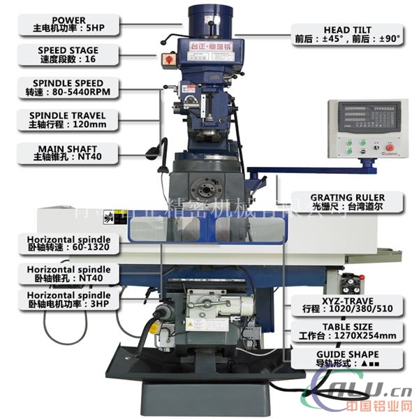 产品描述 台正立卧式炮塔铣床 台正炮塔铣——高品质