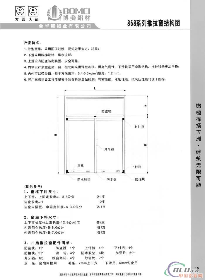 868系列推拉窗【图】价格,批发,厂家-中国铝业网