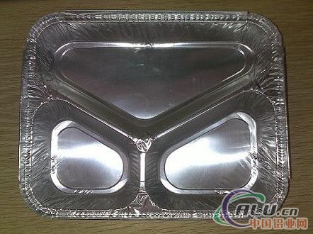 供应加盖三格铝箔餐盒 一次性餐盒