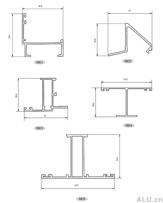 38 series casement window section