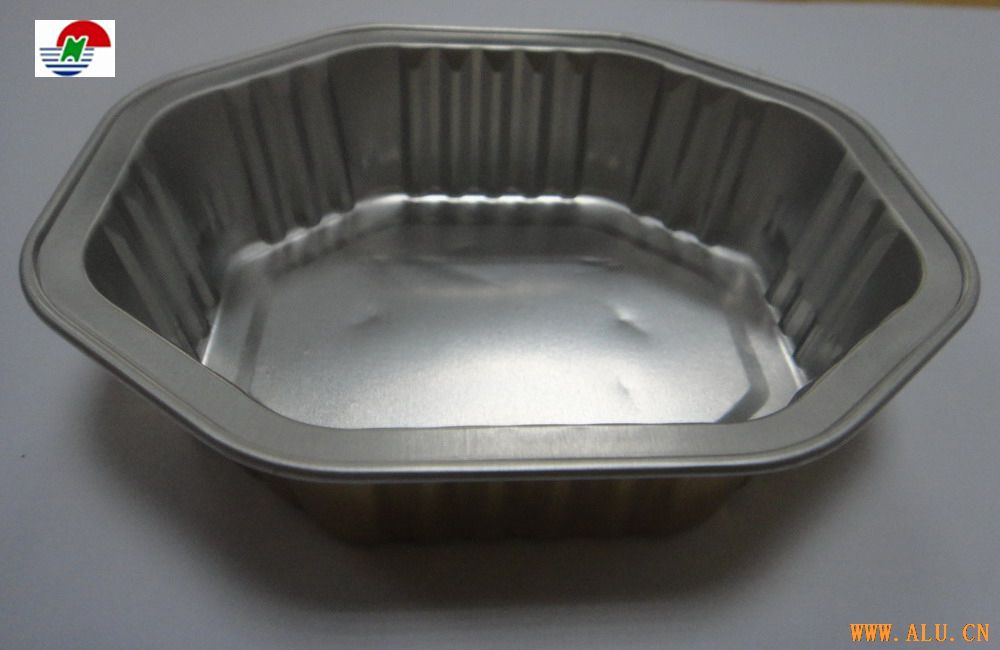 Octagonal aluminium foil food container