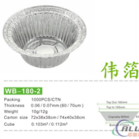 WB1802煲仔饭铝箔碗 外卖打包快餐碗